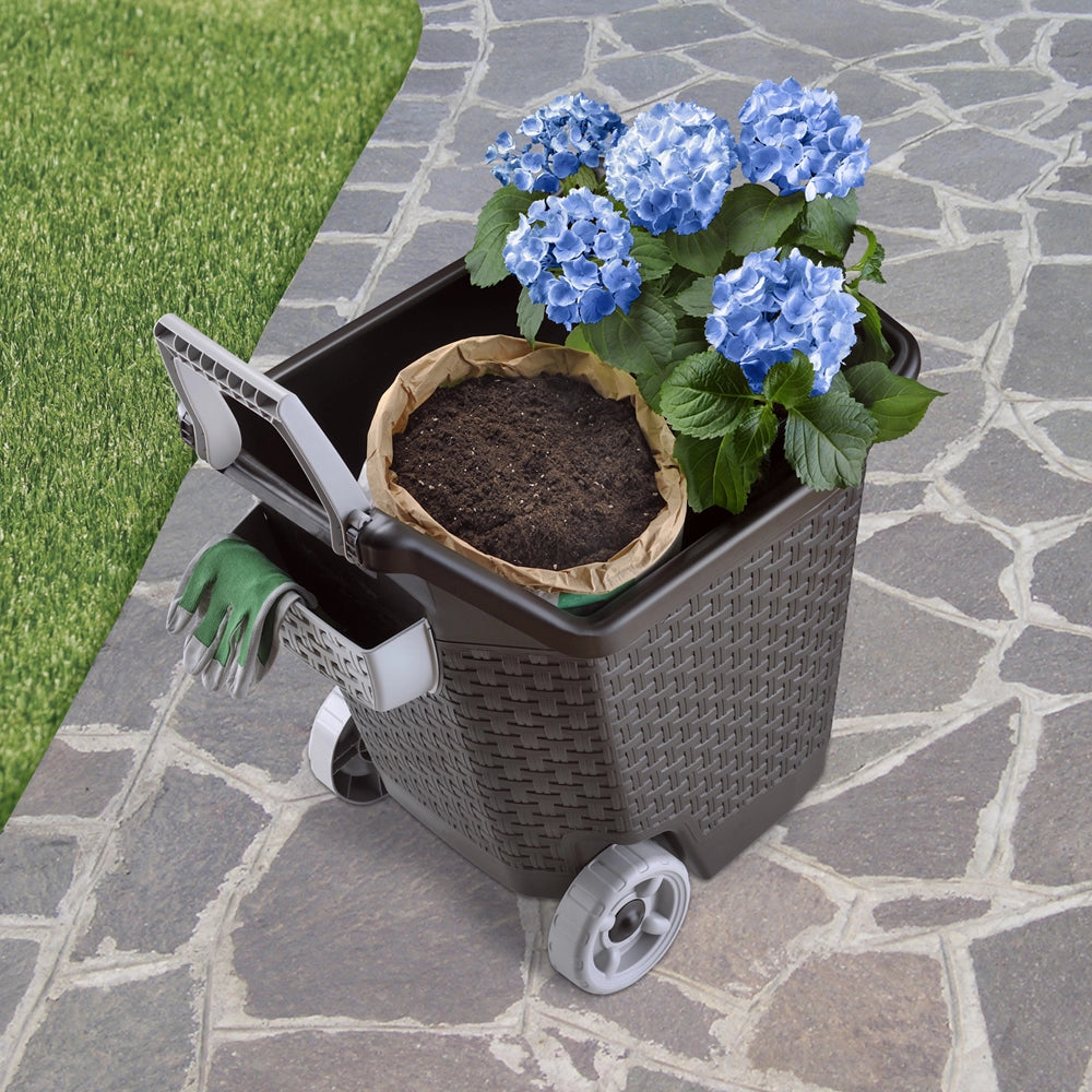 CARRIOLA MULTIUSO 'KART' 76 lt, cm 59x50x72h - Col. Cacao - BAMA