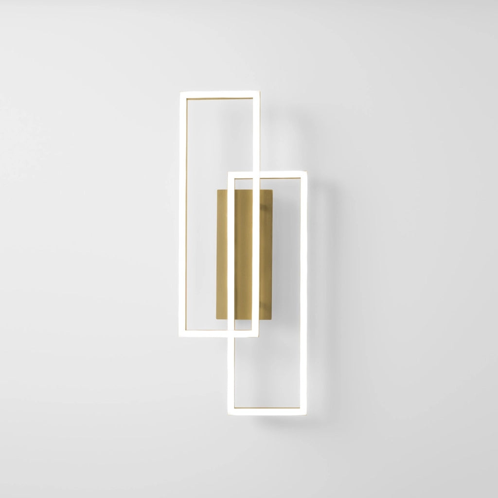Lampada a Parete LED Dyana A 40W 1662lm 3000K in Alluminio Oro Spazzolato, Dimmerabile a Taglio di Fase, Luce Diretta - Gealuce