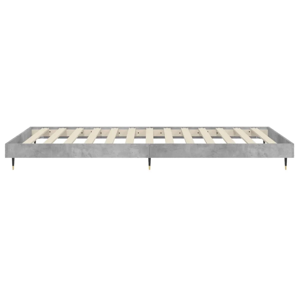 Letto singolo | Letto per adulti | Giroletto Grigio Cemento 100x200 cm in Legno Multistrato