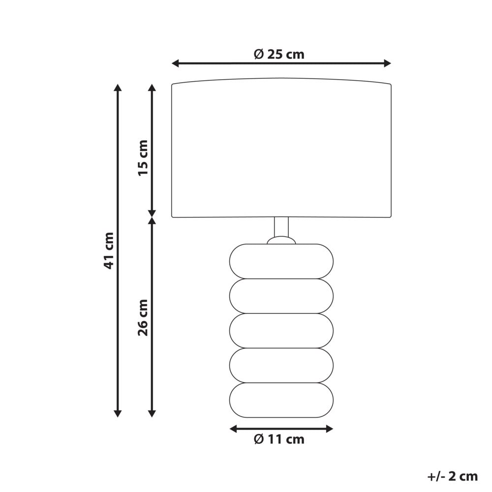 Lampada da tavolo a stelo con paralume in tessuto e base in in metallo beige chiaro Design moderno Soggiorno