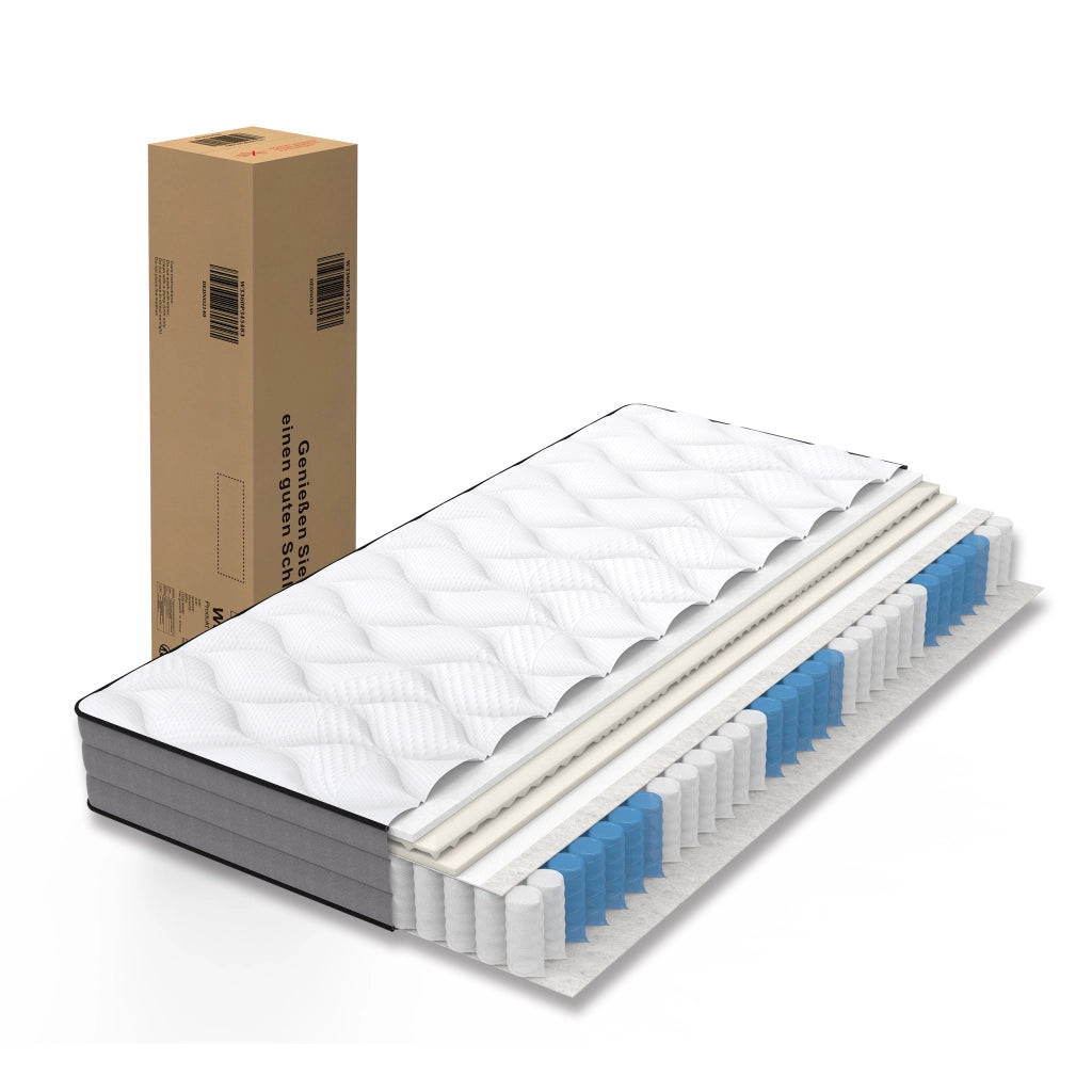 Materasso a molle insacchettate deluxe bianco 90x200 cm