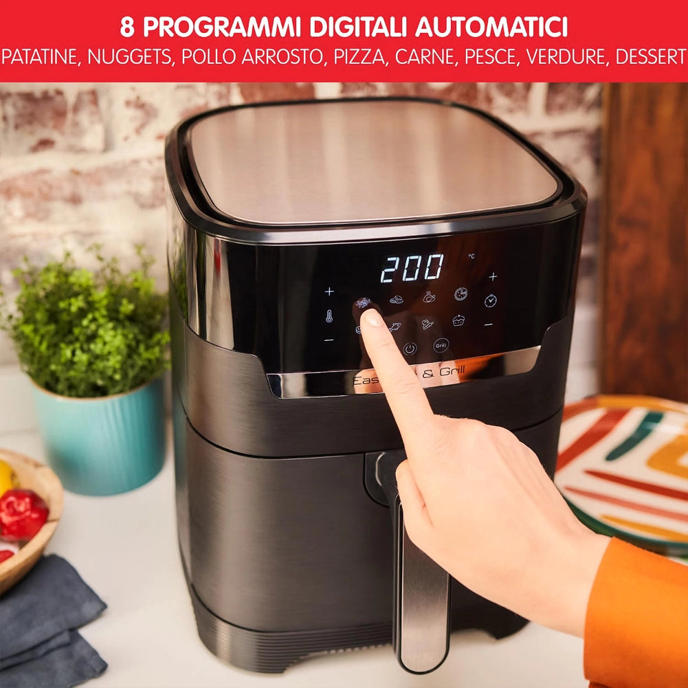 Friggitrice ad Aria 4,6L Easy Fry & Grill con 8 Programmi Temperatura Regolabile