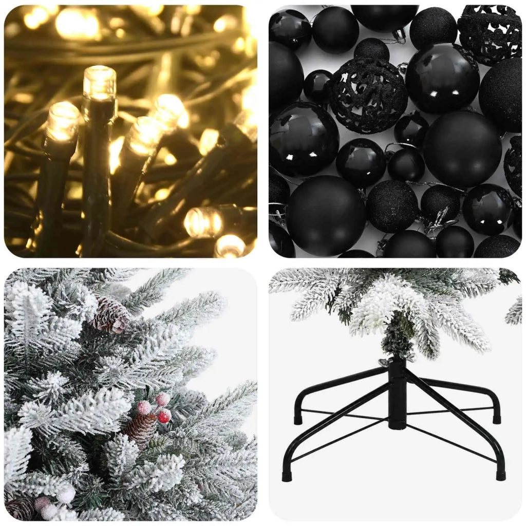 Albero di Natale artificiale con palline 210 cm 300 LED 3466407