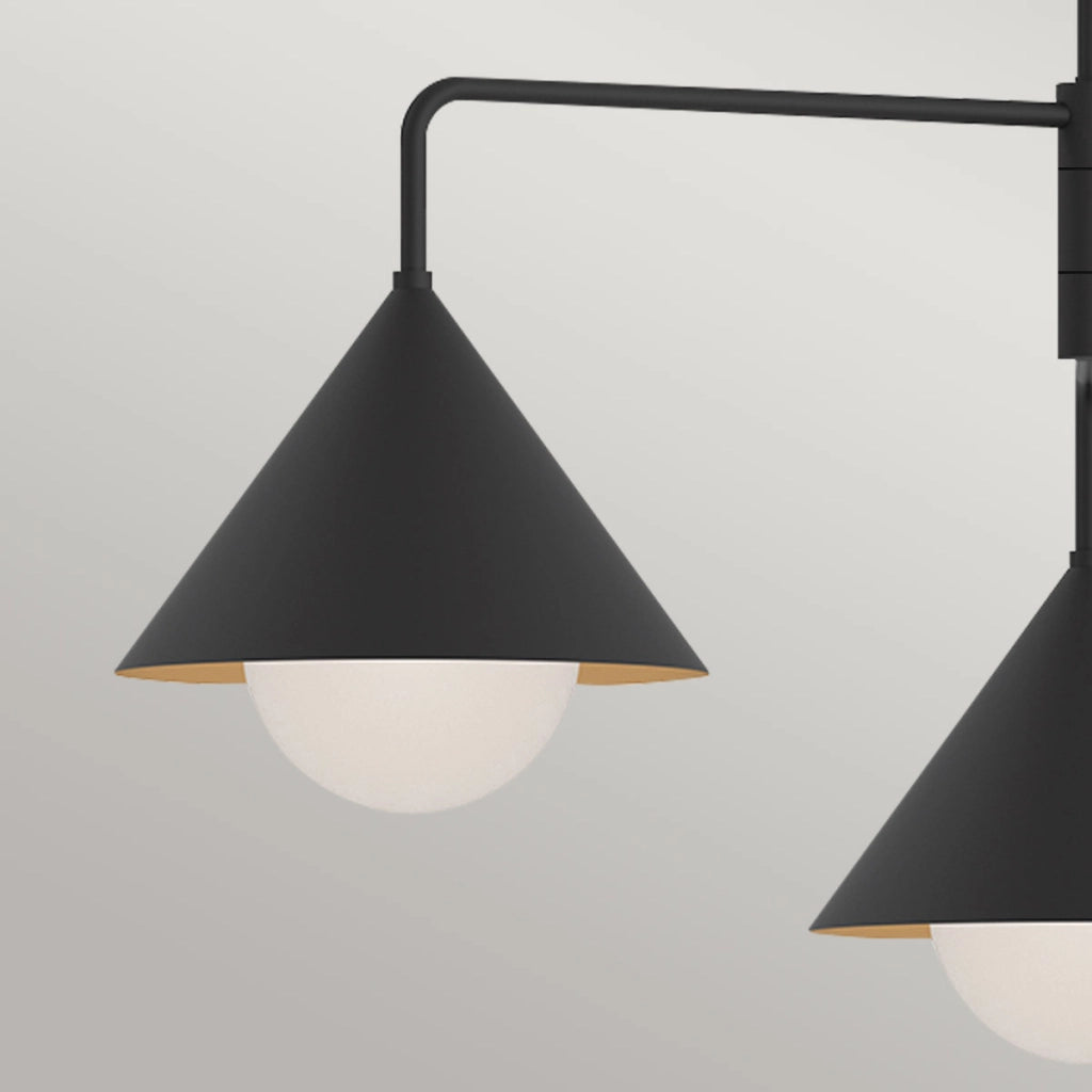 Lampada sospensione Japandi 3 luci nera REMYCK Alora