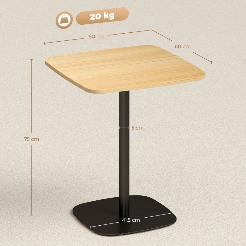 Tavolo da pranzo quadrato 60 cm in legno naturale