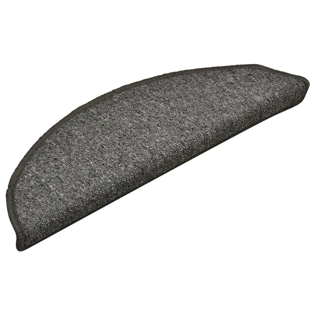 Tappetini per scale 15 pz | Gradini per Scale 56x17x3 cm Grigio scuro Semicircolari