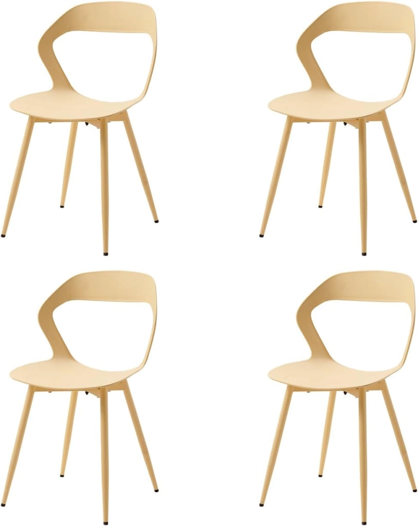 GrandCA HOME Set di 4 Sedie da Pranzo o Sedia da Ufficio con Gambe in Metallo, Sedie da Cucina per Soggiorno, Sala da Pranzo, Sala Riunioni, Grigio+Nero