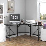Scrivania angolare per computer ¨C Minimal ¨C nero MDF moderno 150x150x76cm per ufficio casa