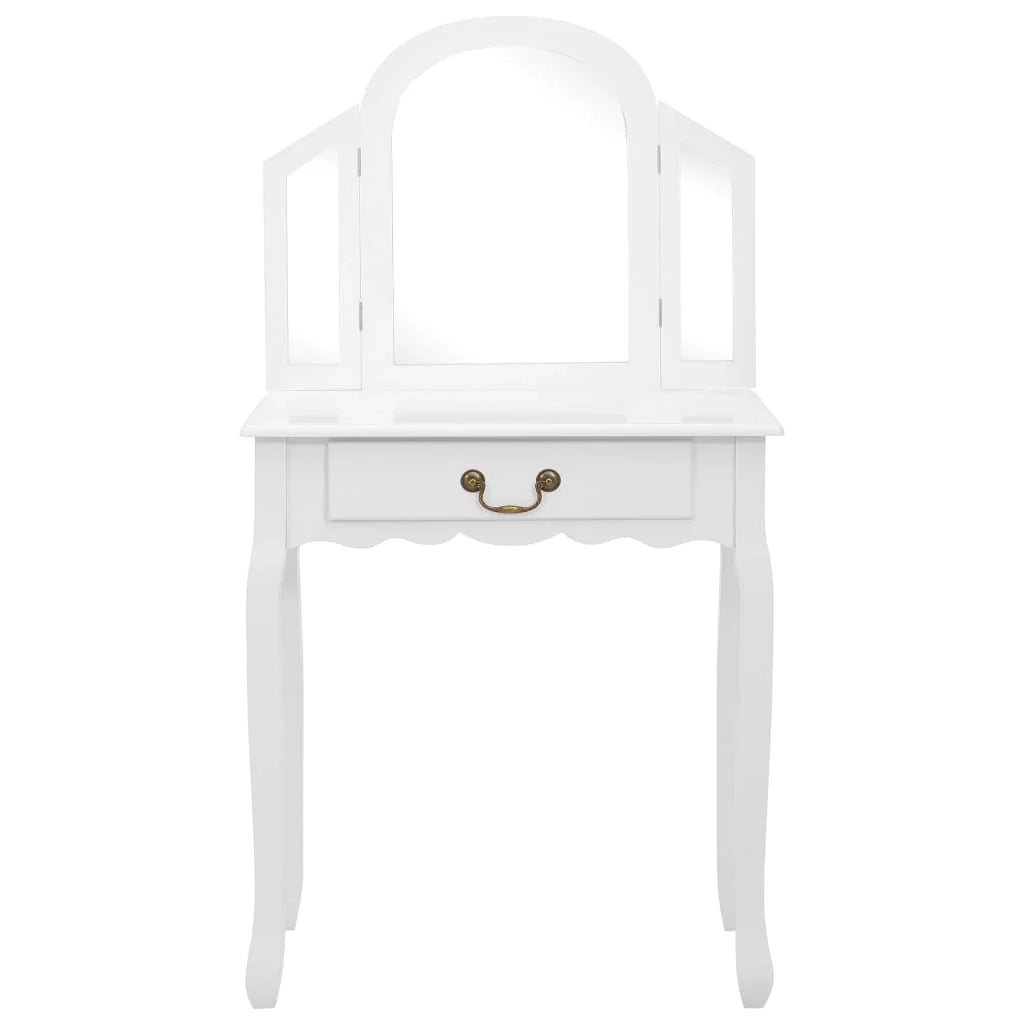 Toletta e sgabello di lusso 65 x 36 x 128 cm legno MDF bianco 02_0006268