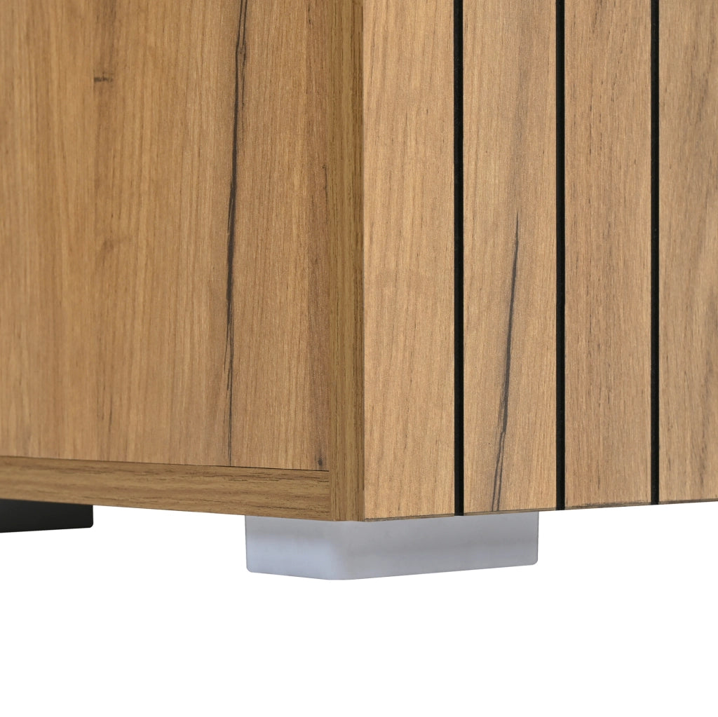Set ingresso con scarpiera; panca; specchio e ganci; 140x35x133 cm; effetto legno naturale