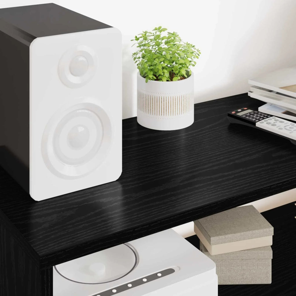 Mobile TV-Credenza per TV Rovere Nero 100 x 30 x 40 cm Legno multistrato