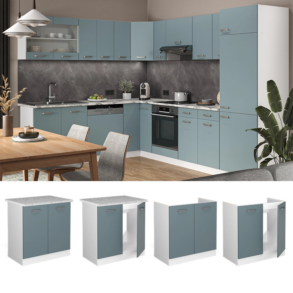 Vicco Mobile lavello cucina Grigio-blu 80 cm , PL Marmo