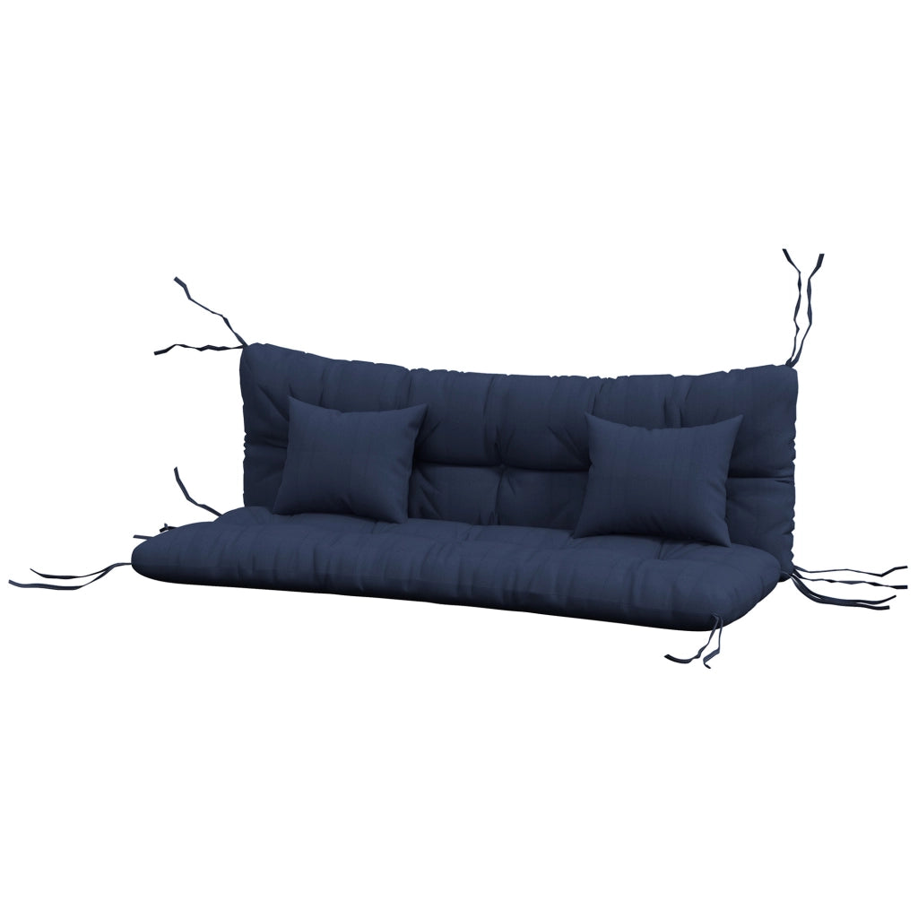 Set di 4 Cuscini per Sedie ¨C Minimal ¨C Blu Marino, Impermeabile, 150x50x10 cm