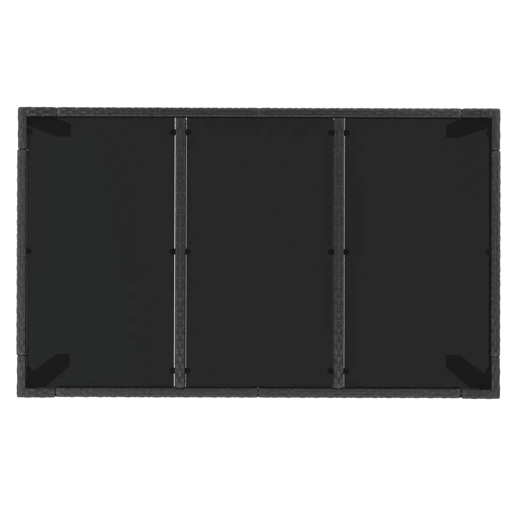 Set da Pranzo Giardino 7pz Nero e Grigio con Cuscini Polyrattan 3185062