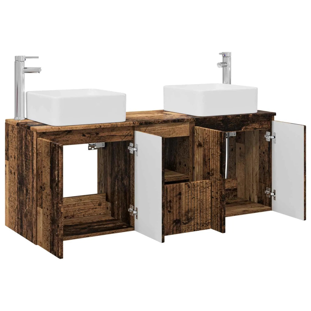 Set di Armadi da Bagno 3 pz Legno antico 49,5 x 41 x 63 cm 3405645