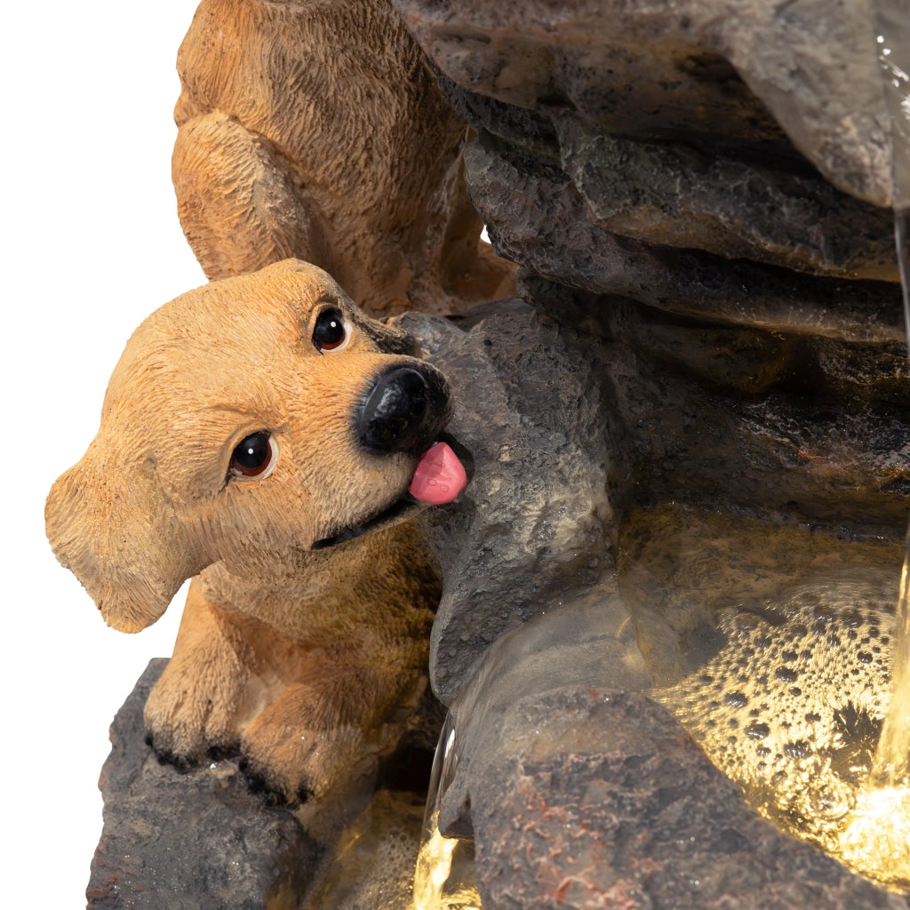 Fontana da Giardino Elettrica con LED e Cascata – Canine Creek