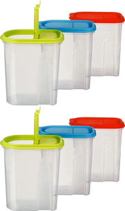 Set di 6 scatole di conservazione - colorato - BPA libero - 2 litri