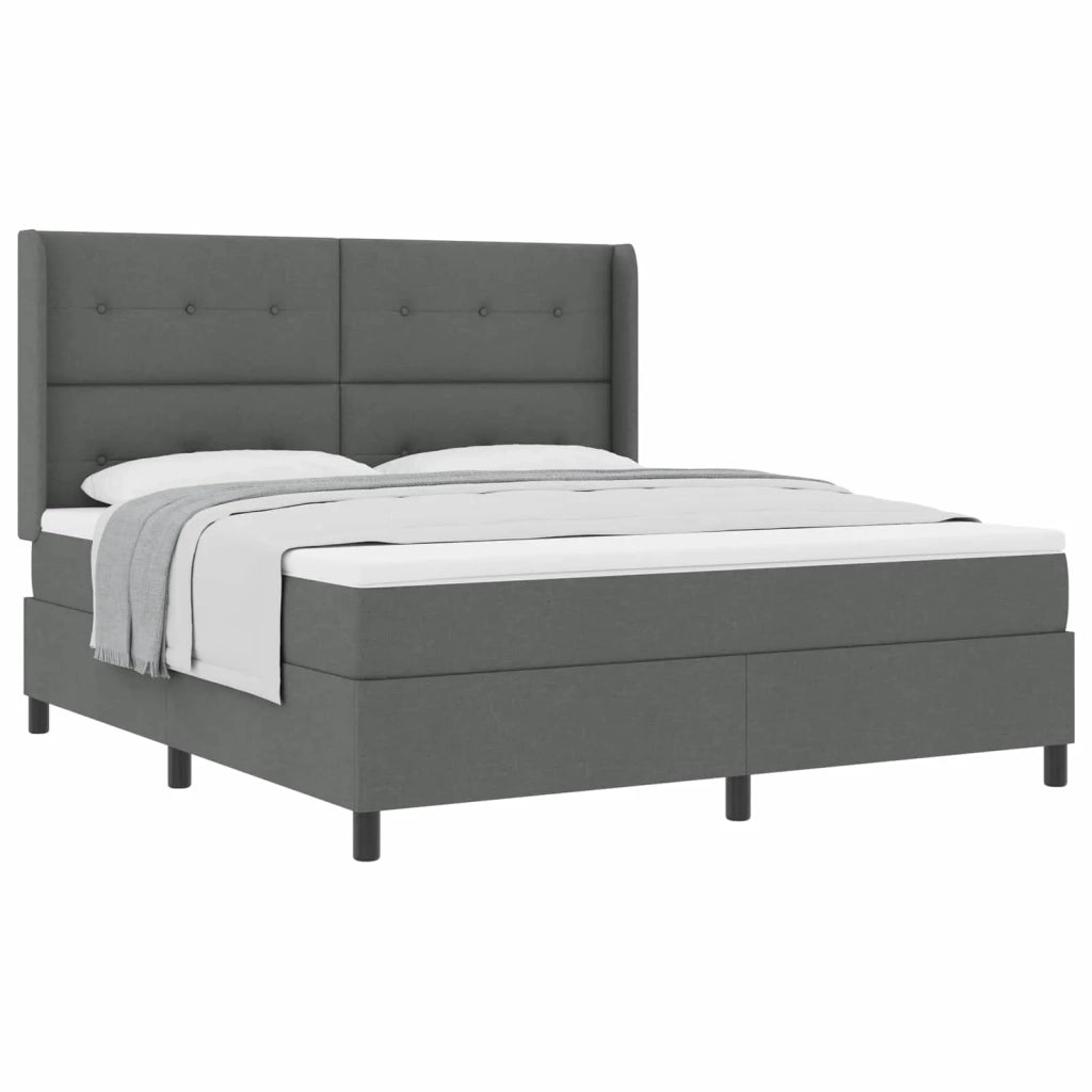Letto a molle con materasso Grigio scuro 200 x 180 cm Tessuto 3341659