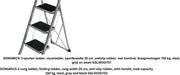 Ladder 3 in 1 - scala a tre vie - larghezza di gioco 20 cm - gomma antiscivolo - con maniglia - capacità di carico 150 kg - acciaio - grigio e nero