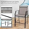 Set di 2 Sedie da Giardino, Poltrona da Bar per Patio, Sedie da Pranzo Altezza con Poggiapiedi e Braccioli, con Gambe in Metallo, Portata 180 kg, 66 x 62 x 114 cm (CaffÃ¨)