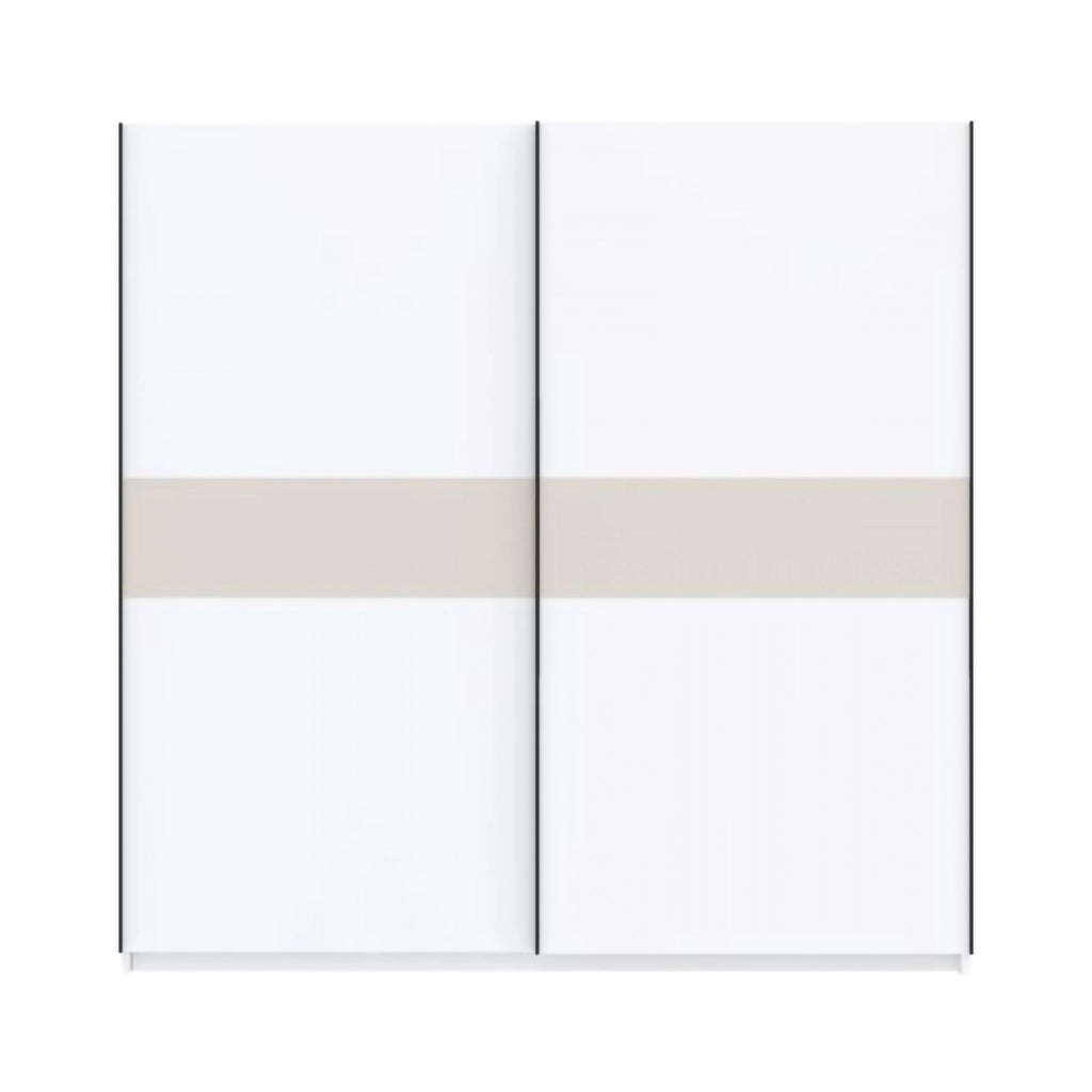 Armadio Camera da Letto Nalika, Guardaroba 2 Ante 2 Ripiani, 200x204h cm Bianco