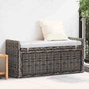 Panchina con contenitore Nero Lavato 110 x 40 x 50 cm Rattan 42011576