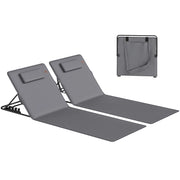 Set 2 Lettini da Spiaggia Pieghevoli con Schienale Regolabile e Cuscino ¨C Zephmum ¨C Grigio