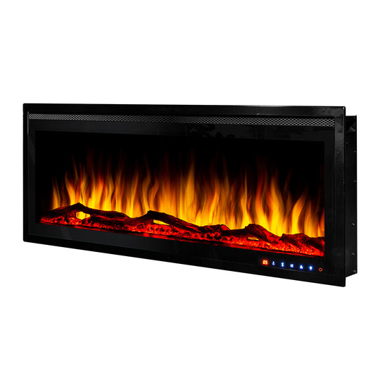 Camino Elettrico da Incasso 43,33x106x14,2 cm Effetto Fiamma 1500W Schubert 42 Nero