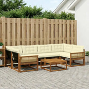 Set di divani da esterno con cuscino 7 pcs Naturale e Crema