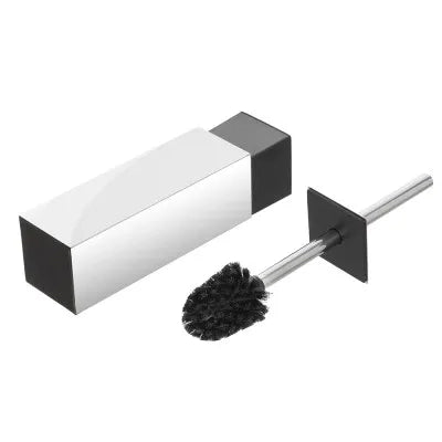 Portascopino quadrato in acciaio inox 304 con setole nere e secchio estraibile