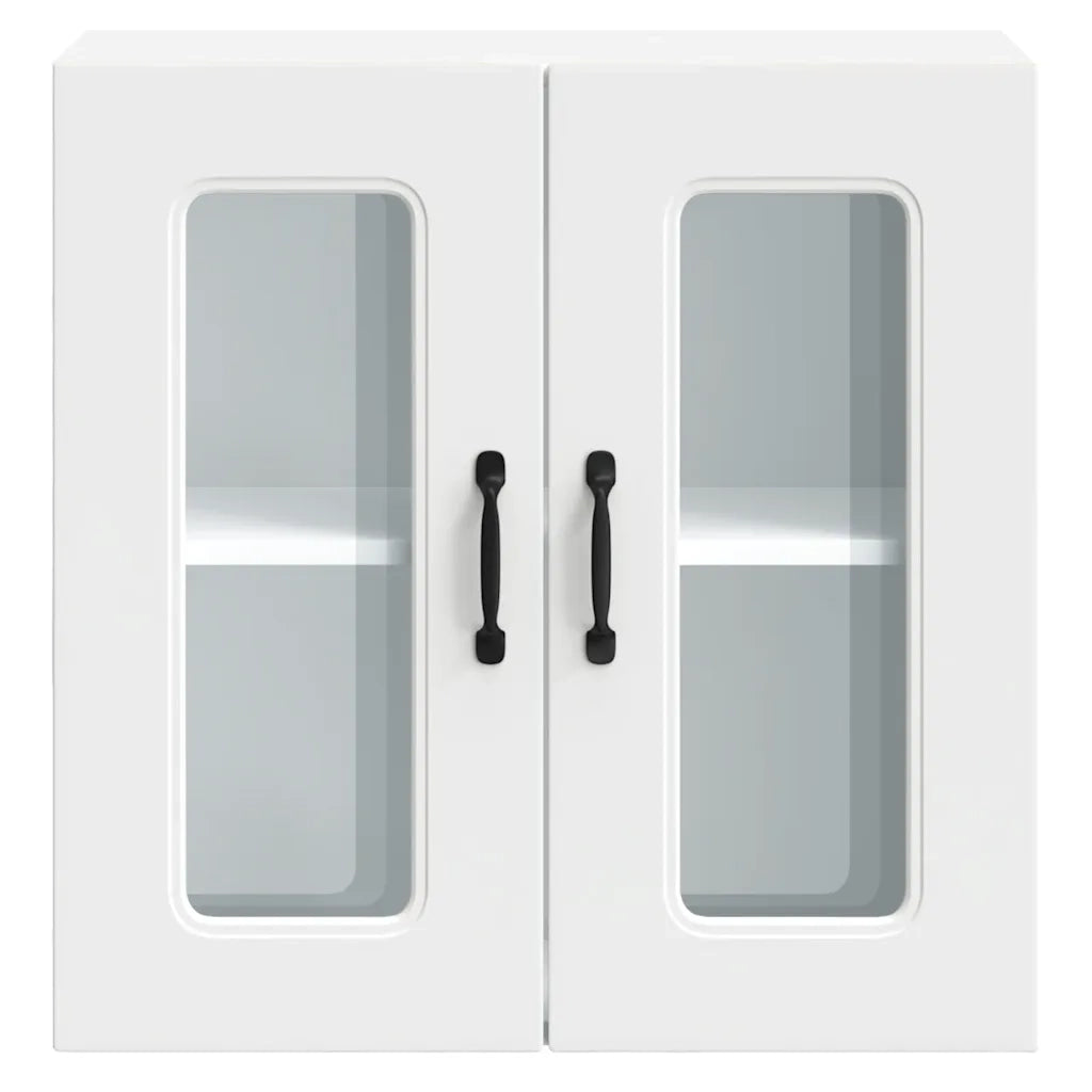 Pensile da Cucina con Porta in Vetro Kalmar Bianco Truciolato