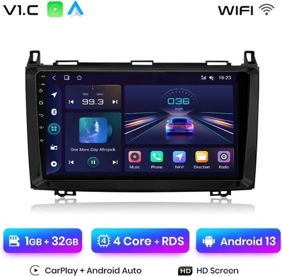 Autoradio con Apple CarPlay e Android Auto - Radio Bluetooth per W169 W245 B200 W906 Sprinter W639 Vito