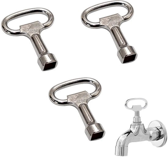 Set di Chiavi Quadrato a 3 Pezzi in Acciaio Inossidabile - Manico T/Manico D - Lunghezza 54 mm - Utilizzo Multifunzionale - Duraturo - Set di Chiavi