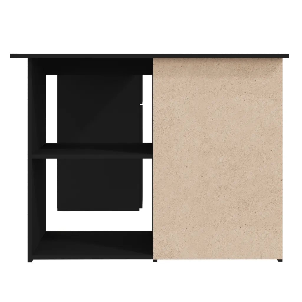 Scrivania ad Angolo Nera 145x100x76 cm in Legno Multistrato 801090