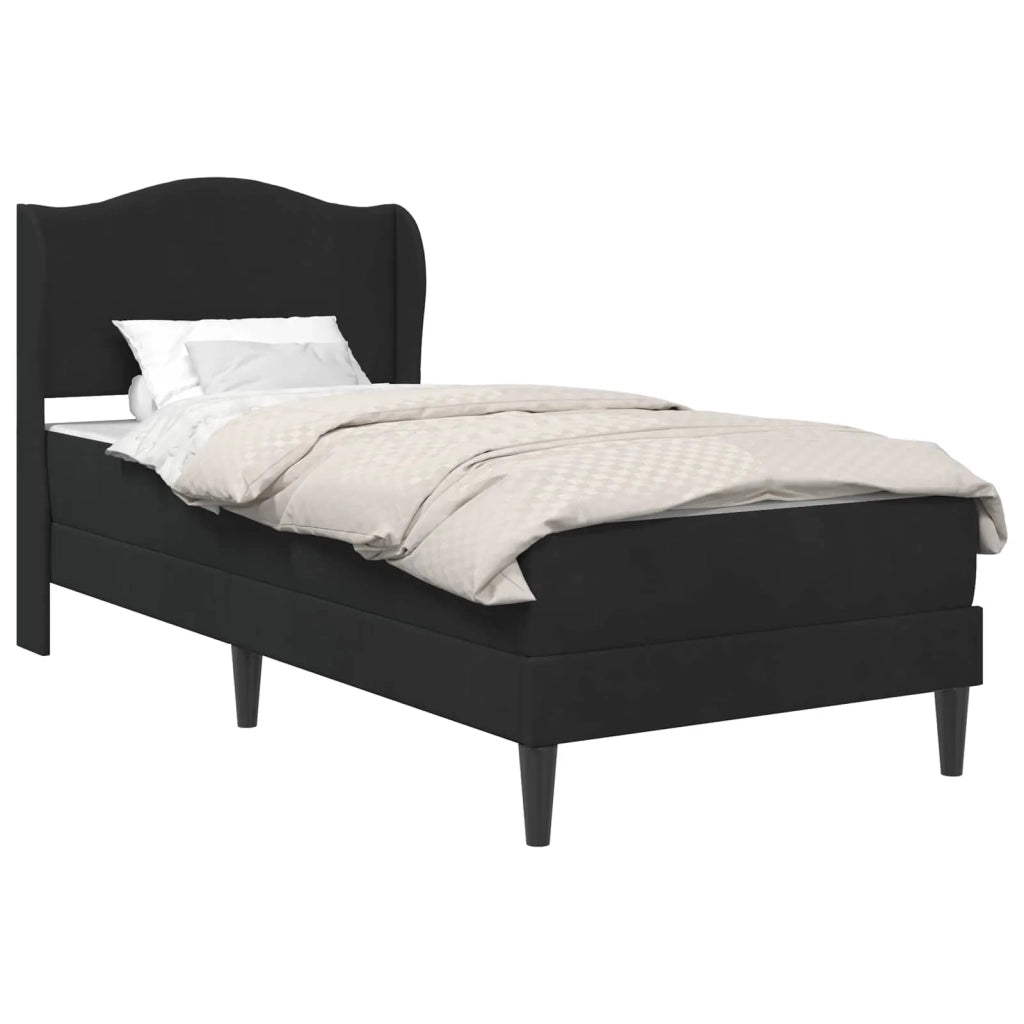 Struttura del letto con testiera-Giroletto Nero 90 x 200 cm Velluto 392202