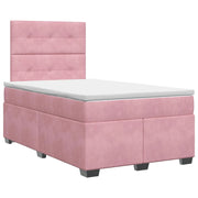 Letto box spring con materasso Rosa 120 x 190 cm Velluto 3453607
