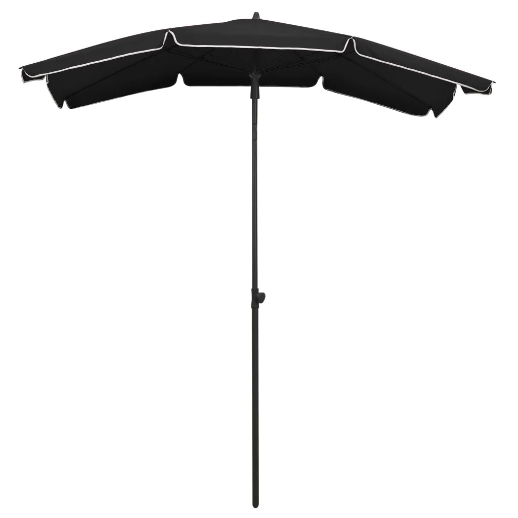 Ombrellone da Giardino-Ombrello da Balcone con Palo 200x130 cm Nero
