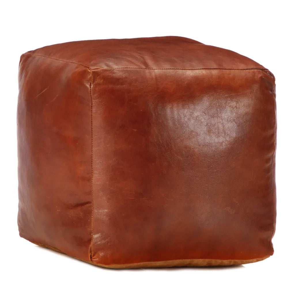 Pouf Tanno 40x40x40 cm in Vera Pelle di Capracod mxl 106147