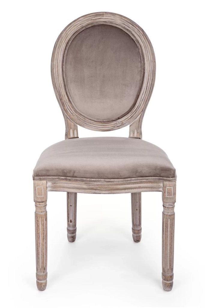 Set 2 sedie luigi xvi shabby chic in legno massello tortora - Mobili 2G