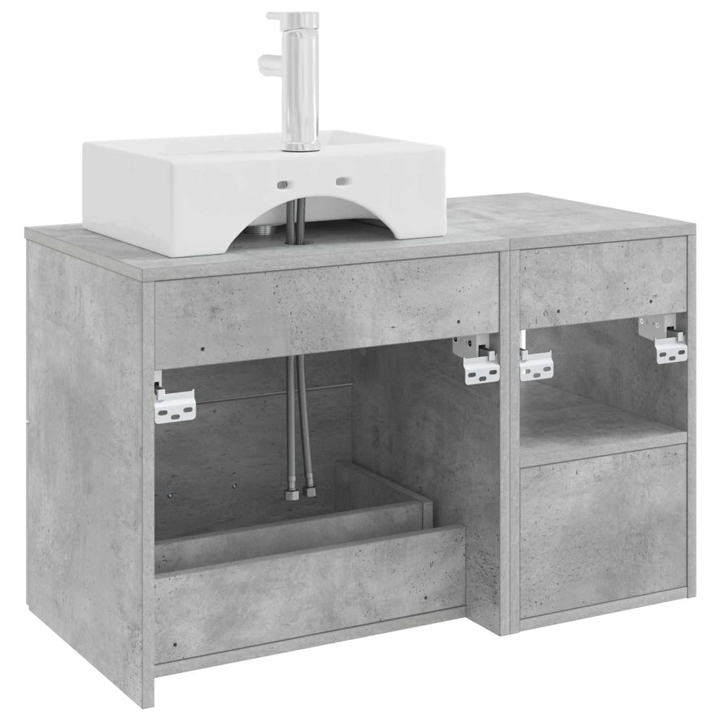 Set di mobili per il bagno 2 pcs Grigio Cemento 3403891