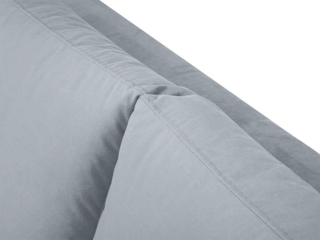 Cosmopolitan Design - Divano angolare destro "Hastings" 5 posti in velluto azzurro 