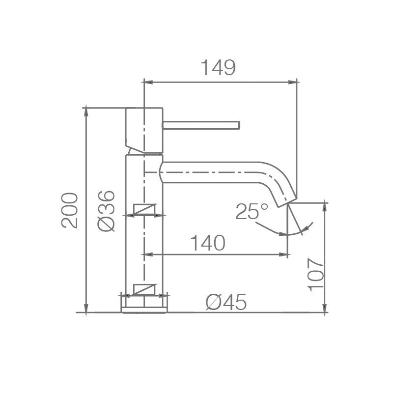 IMEX Miscelatore lavabo monocomando Monza in ottone/zama, nickel spazzolato, cartuccia ceramica Ø26 mm, tubi flessibili 3/8, Imex-BDM039-1NQ