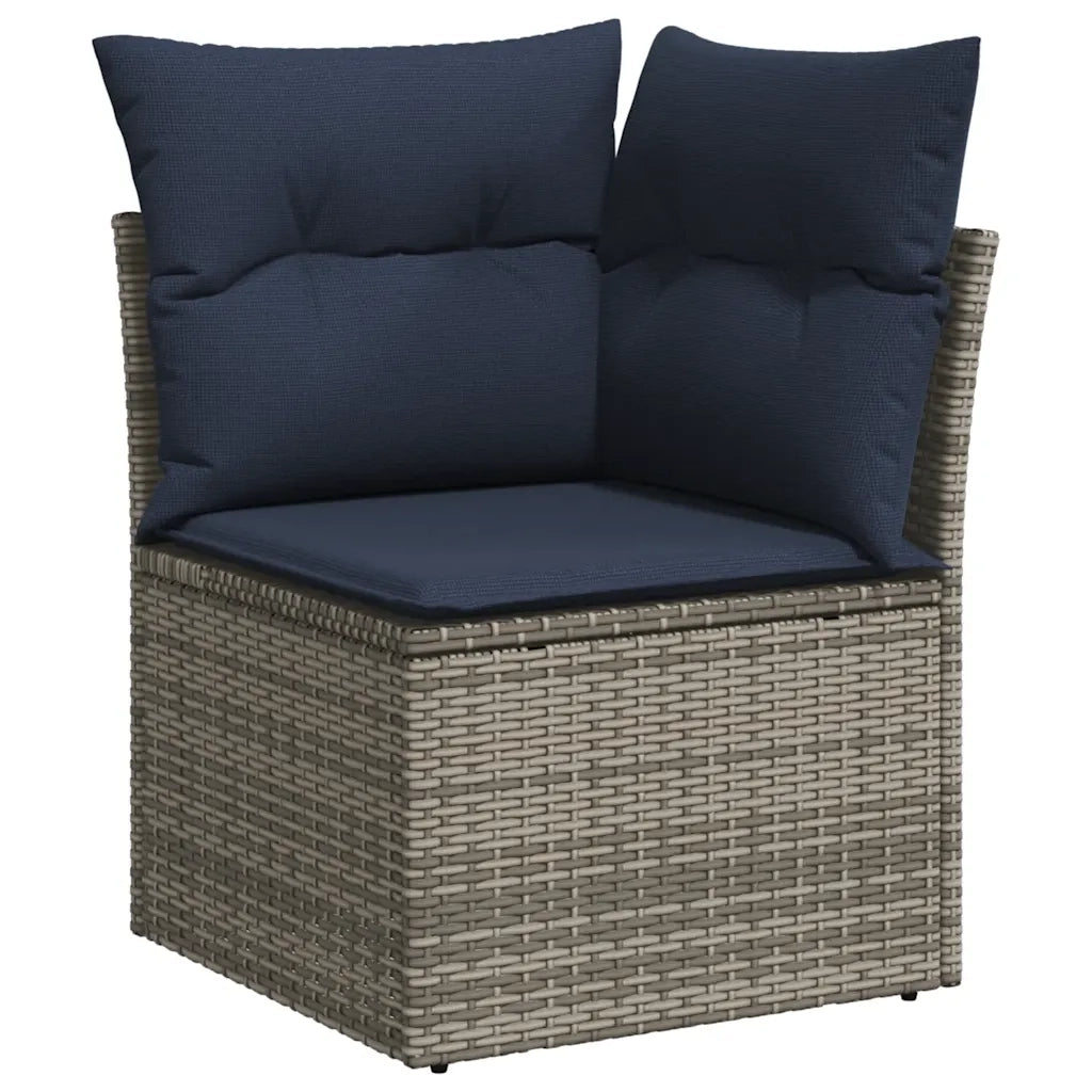 Set Divani da Giardino 6 pz con Cuscini Grigio in Polyrattan 3225991