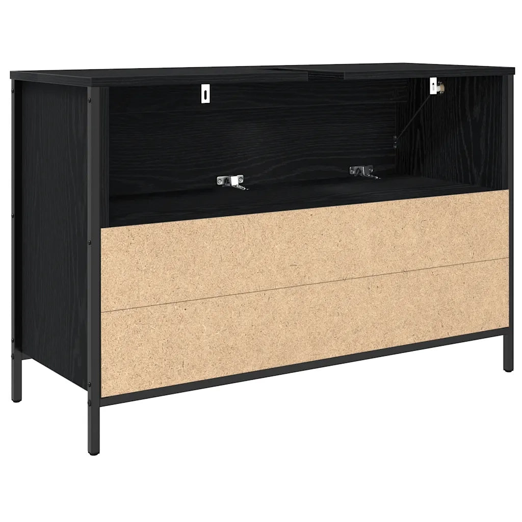 Mobile Lavabo da Bagno con Cassetti Rovere Nero 90x34,5x60 cm 861877