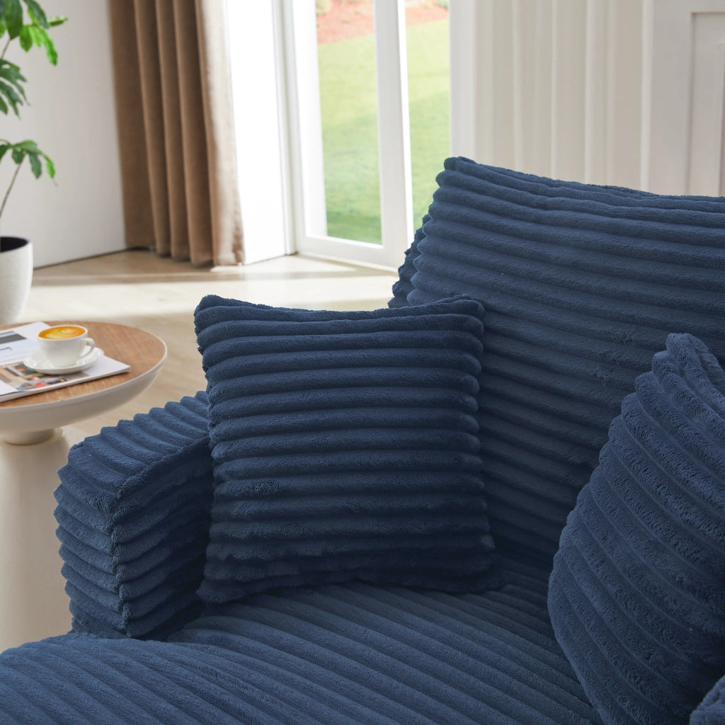 Chaise longue relax convertibile - funzione letto e design salvaspazio - in corduroy - blu