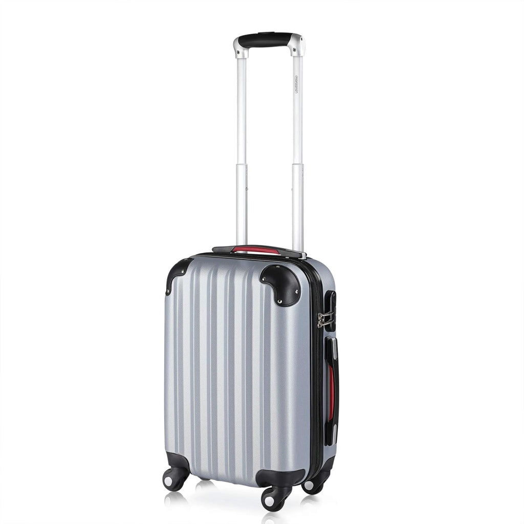 Valigia a Guscio Rigido XL Trolley Lucchetto 4 Ruote Bagaglio Manico Telescopico Alluminio