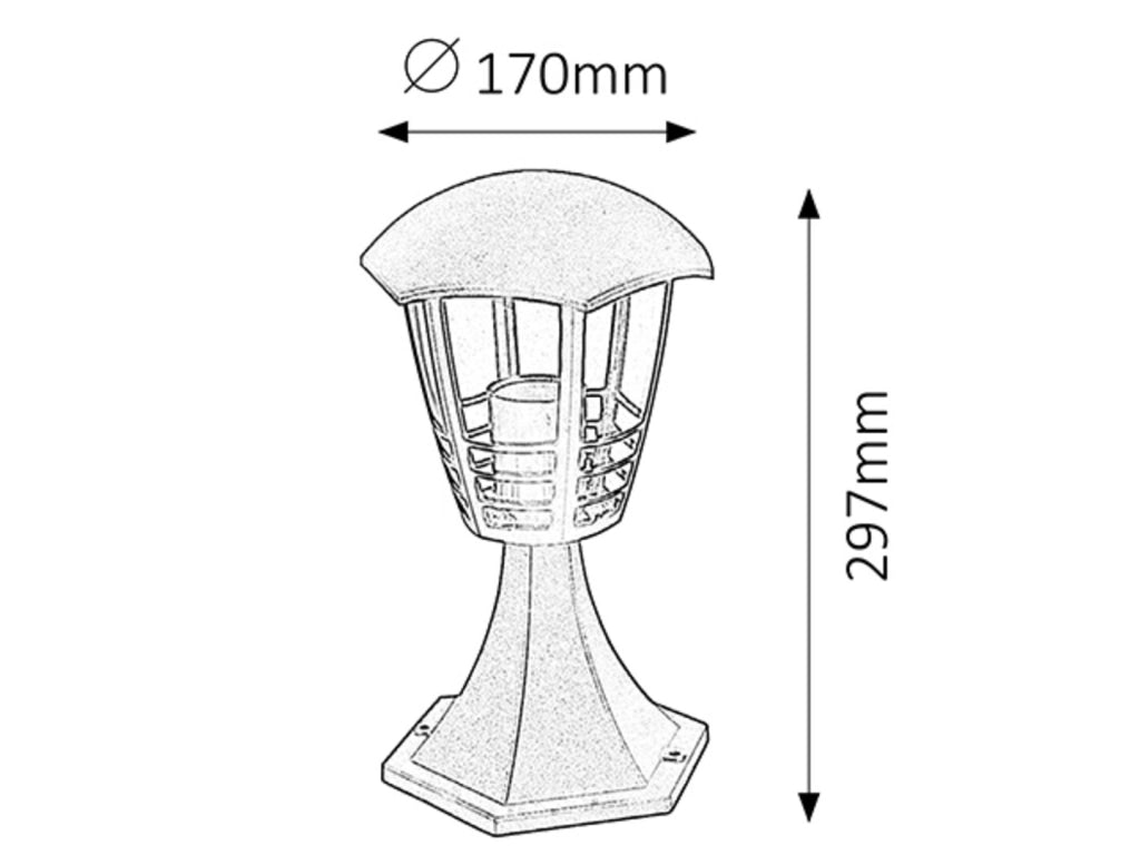 Lampada da giardino Marseille nera E27 IP44 Rabalux