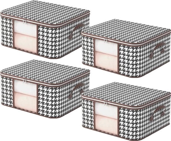 Set di 4 contenitori pieghevoli da 50 litri per coperte, coperte e abbigliamento