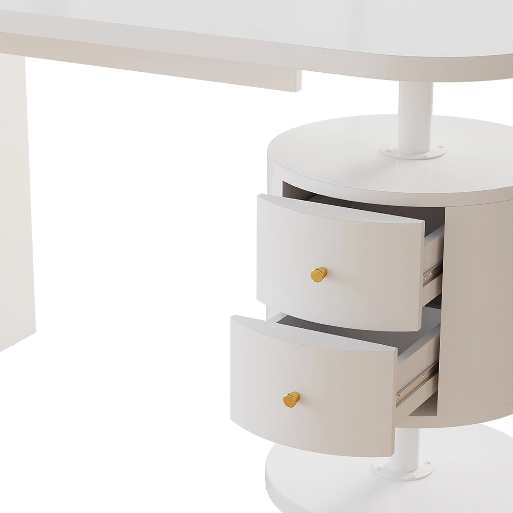 Vicco Scrivania Bianco lucido 120 x 50 cm con 2 cassetti