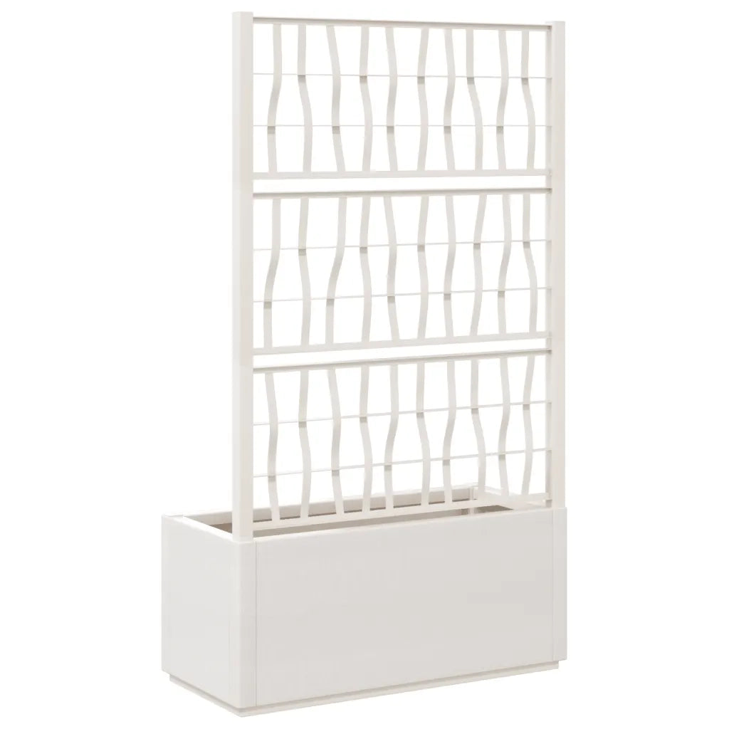Fioriera | Cassetta per fiori | Vaso da Giardino con Traliccio Bianco 80x36x140 cm PP